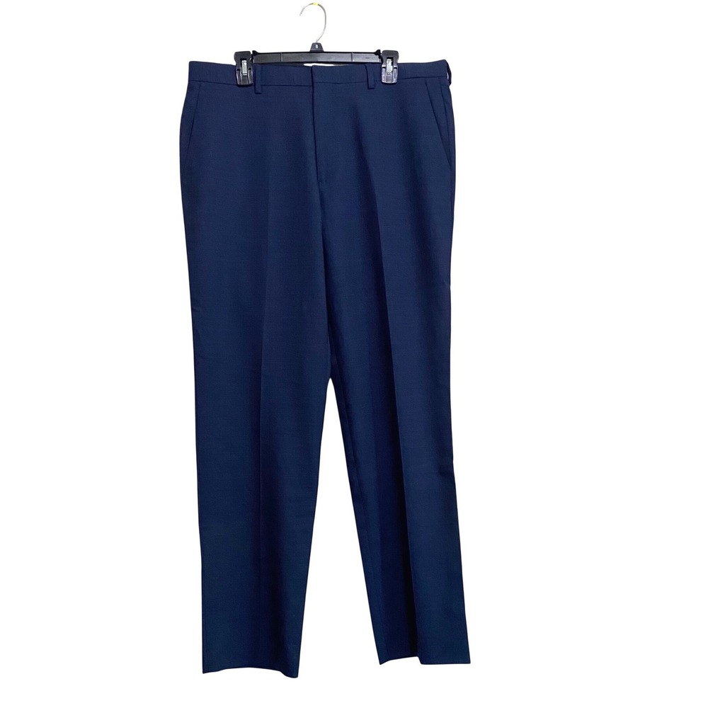 J.Crew Ludlow Classic Stretch Suit Pants Navy‎ Blue Four Season Wool 35x32 Mens